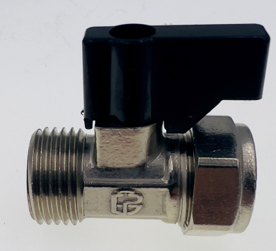 15mm x 1/2" MI Flat-faced Straight ISO valve /w handle