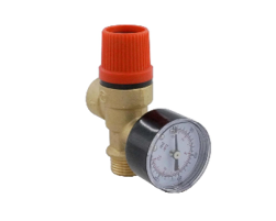 Pressure Relief Valve 1/2Inch M+F 6BAR /W Pressure Gauge