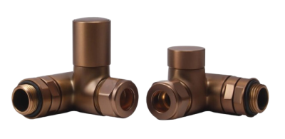 Dual Fuel Corner Rad Valve pair, Brushed Bronze
