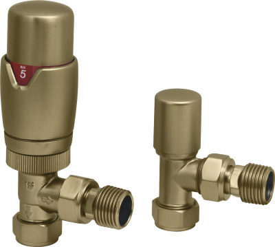 Angled TRV & LS pack, Brushed Brass